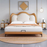 Orange headboard variant with button detail, cute beds, children’s furniture store profile